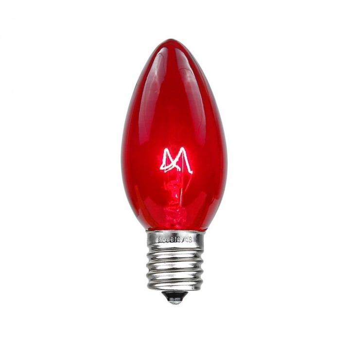 Лампа накаливания с цоколем E10 и мощностью 10W. Красная колба